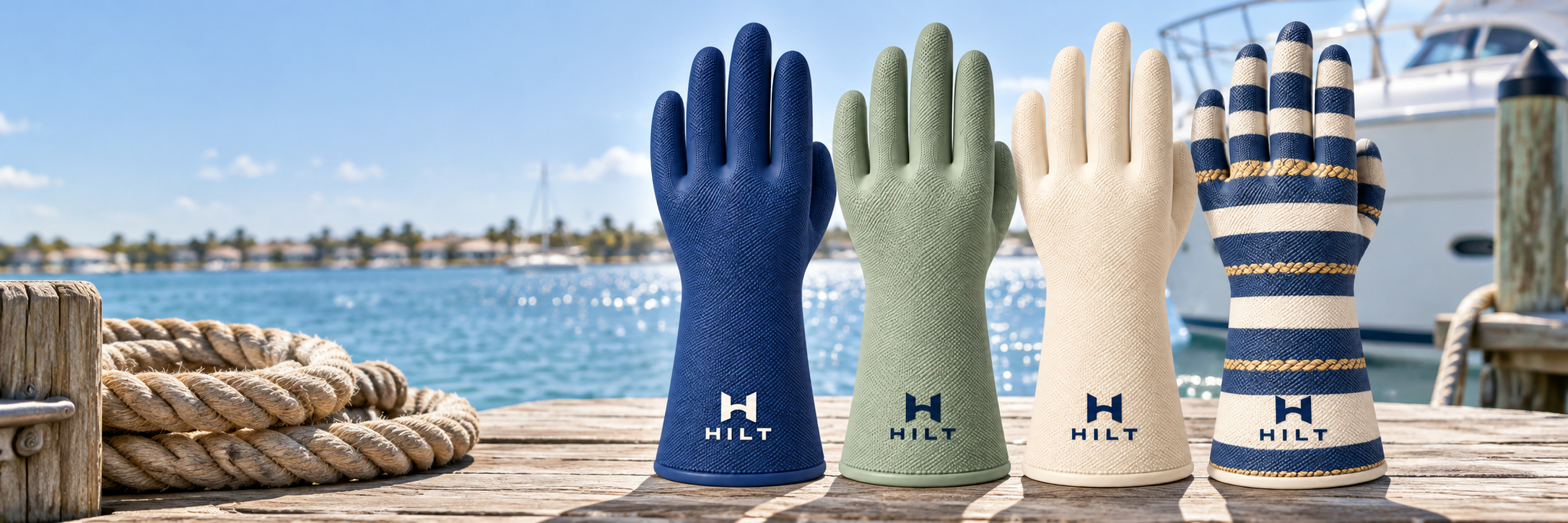 DOCKSIDE HILT glove lineup in its collection setting